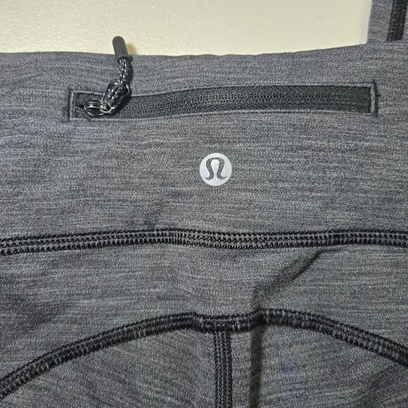 Lululemon Mid Rise Speed Tight V in Heathered Black Leggings Women's Size‎ 4 - Picture 9 of 10